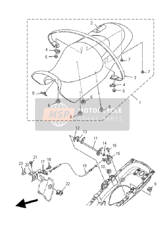 Yamaha MT01S 2009 Asiento para un 2009 Yamaha MT01S