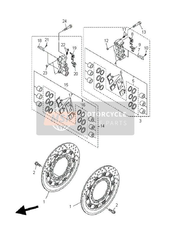 Yamaha MT01S 2009 Front Brake Caliper for a 2009 Yamaha MT01S