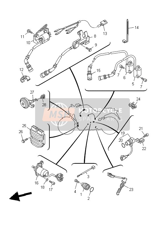 Yamaha MT01S 2009 Electrical 1 for a 2009 Yamaha MT01S