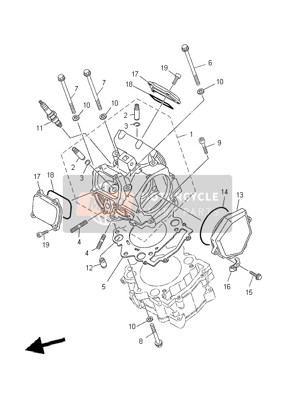 Yamaha MT03 2009 ZYLINDERKOPF für ein 2009 Yamaha MT03