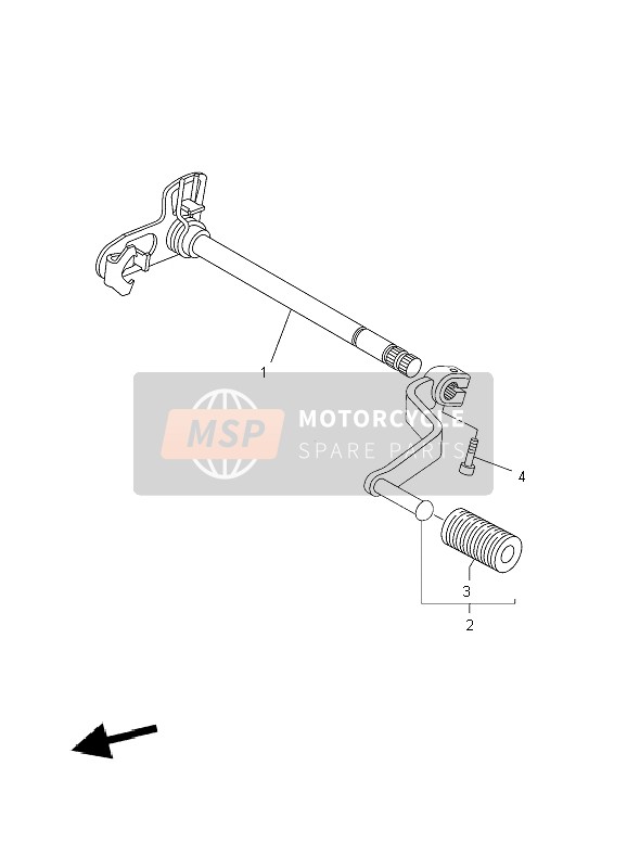 Yamaha MT03 2009 Arbre de changement de vitesse pour un 2009 Yamaha MT03