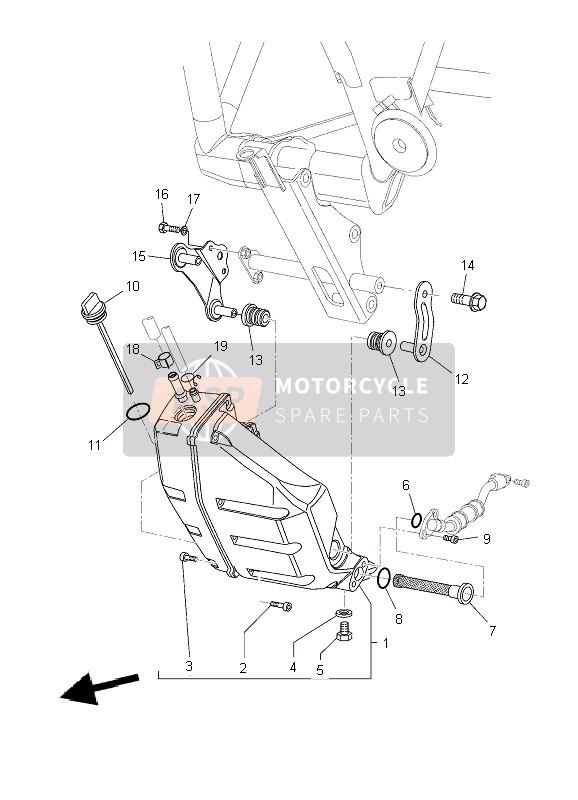 5YKF172E00WN, Stay, Side Cover 1, Yamaha, 2