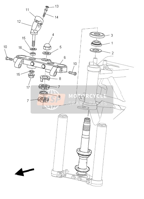 Yamaha MT03 2009 Steering for a 2009 Yamaha MT03