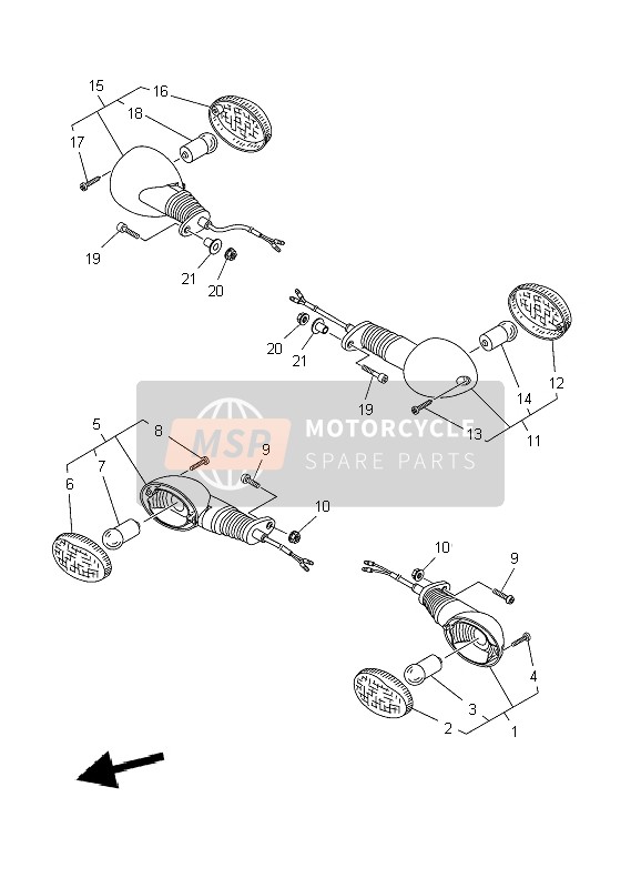 Yamaha MT03 2009 Luce lampeggiante per un 2009 Yamaha MT03