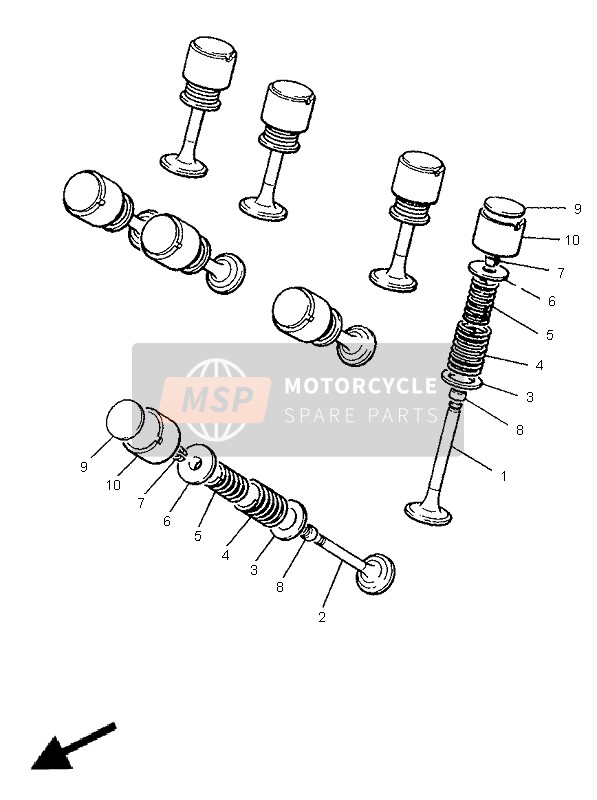 Yamaha XJR1200SP 1998 Valvola per un 1998 Yamaha XJR1200SP