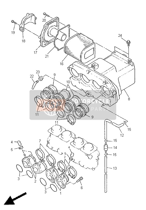 Yamaha XJR1200SP 1998 Intake for a 1998 Yamaha XJR1200SP