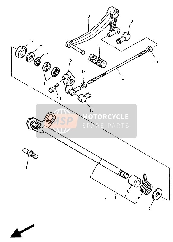 Yamaha XJR1200SP 1998 Shift Shaft for a 1998 Yamaha XJR1200SP