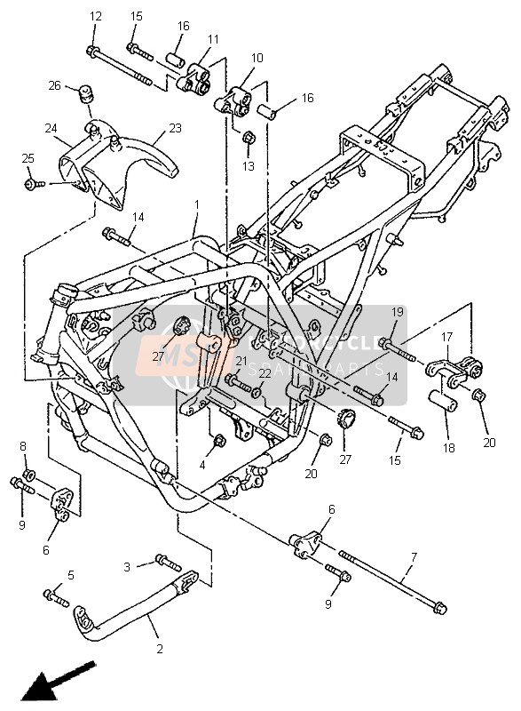 Yamaha XJR1200SP 1998 Frame for a 1998 Yamaha XJR1200SP