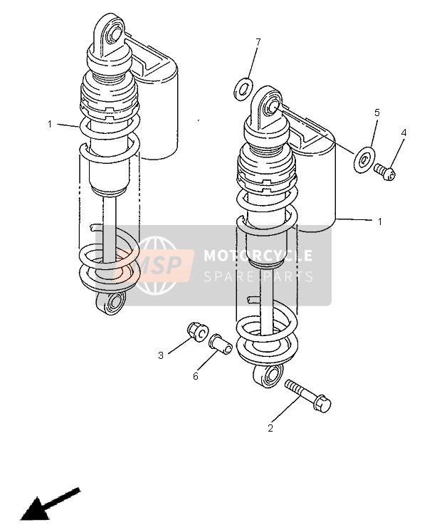 Yamaha XJR1200SP 1998 Rear Suspension for a 1998 Yamaha XJR1200SP