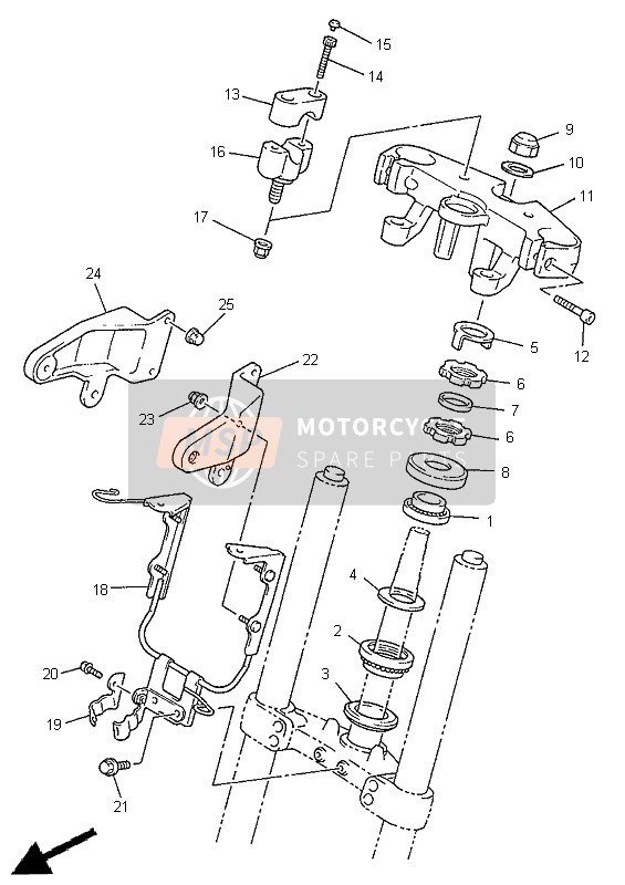 Yamaha XJR1200SP 1998 Steering for a 1998 Yamaha XJR1200SP