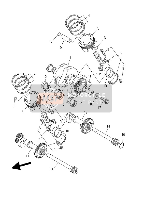 Yamaha TDM900 2009 Crankshaft & Piston for a 2009 Yamaha TDM900