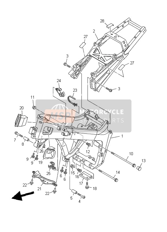 Yamaha TDM900 2009 Frame for a 2009 Yamaha TDM900