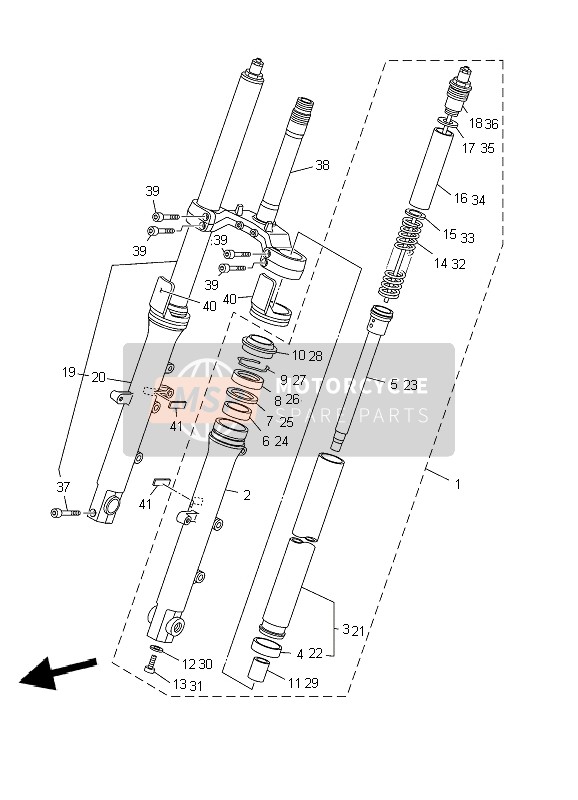 Yamaha TDM900 2009 Front Fork for a 2009 Yamaha TDM900