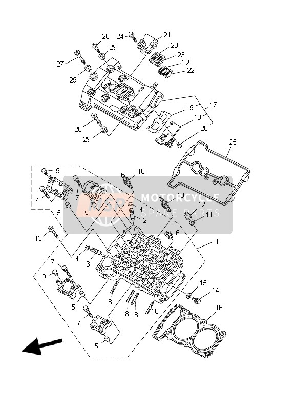 Yamaha TDM900A 2009 Cylinder Head for a 2009 Yamaha TDM900A