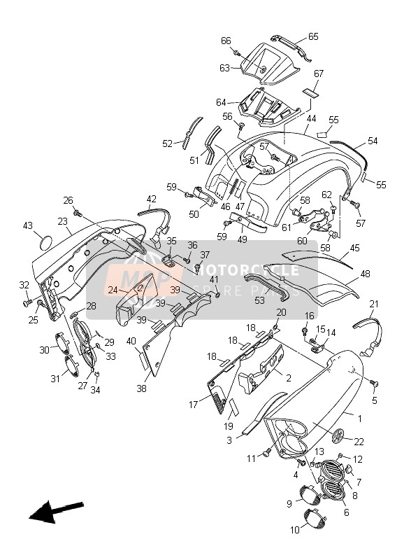 Yamaha VMAX 2009 Side Cover for a 2009 Yamaha VMAX