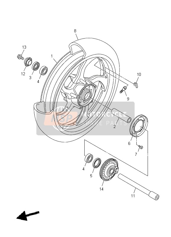 Yamaha VMAX 2009 Front Wheel for a 2009 Yamaha VMAX