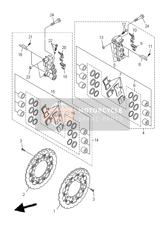 Yamaha VMAX 2009 Front Brake Caliper for a 2009 Yamaha VMAX