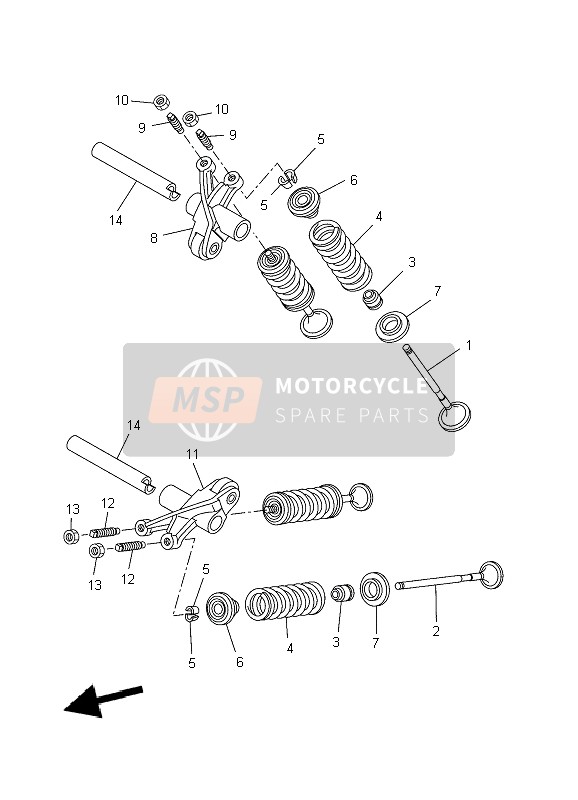 Yamaha WR125R 2009 Klep voor een 2009 Yamaha WR125R