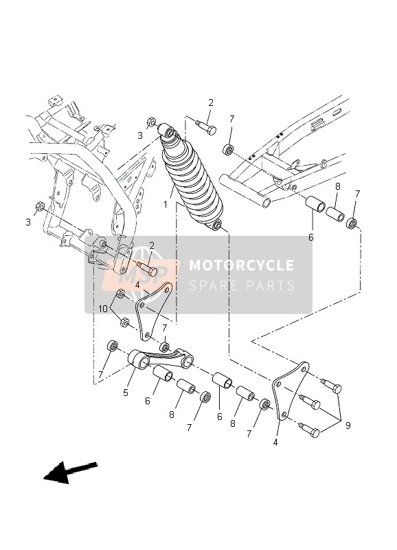 Yamaha WR125R 2009 Sospensione posteriore per un 2009 Yamaha WR125R