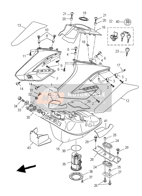 Yamaha WR125R 2009 Réservoir d'essence pour un 2009 Yamaha WR125R