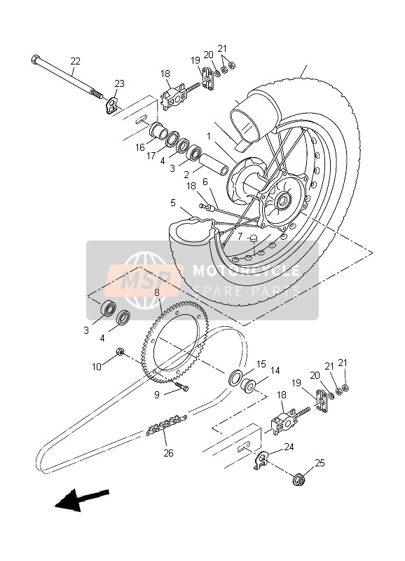 Yamaha WR125R 2009 Rear Wheel for a 2009 Yamaha WR125R