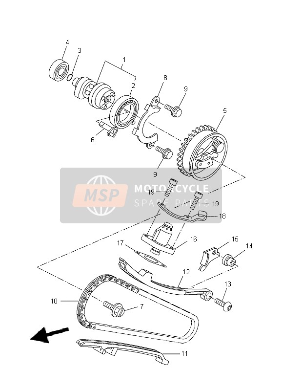 Yamaha WR125X 2009 Camshaft & Chain for a 2009 Yamaha WR125X