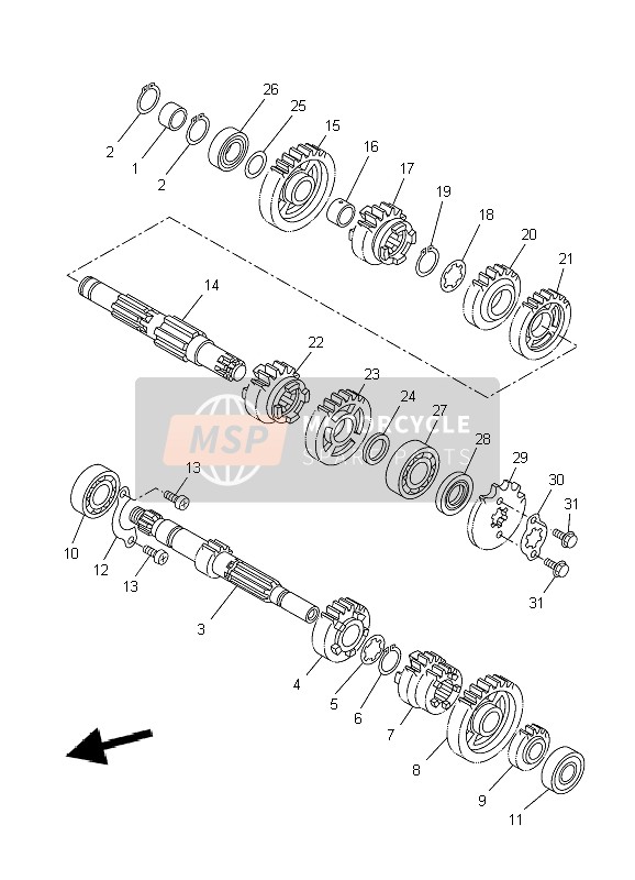 Yamaha WR125X 2009 Transmission for a 2009 Yamaha WR125X