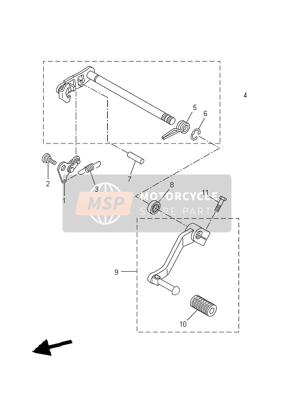 Yamaha WR125X 2009 Shift Shaft for a 2009 Yamaha WR125X