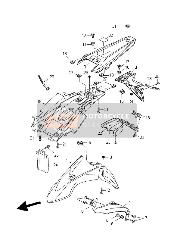 Yamaha WR125X 2009 Fender for a 2009 Yamaha WR125X