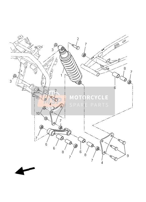 Yamaha WR125X 2009 Sospensione posteriore per un 2009 Yamaha WR125X