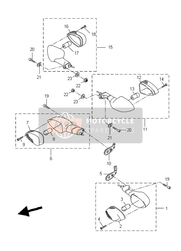 Yamaha WR125X 2009 Luce lampeggiante per un 2009 Yamaha WR125X