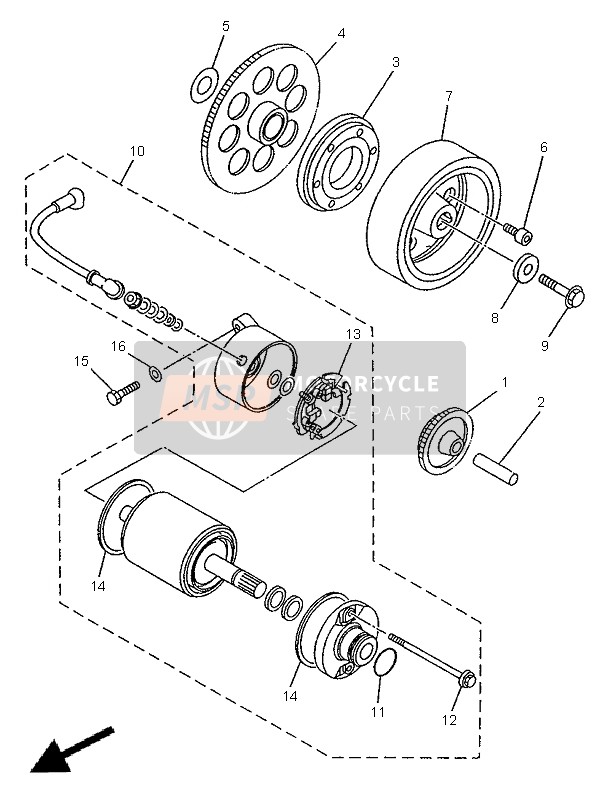 Starter yamaha online virago 535