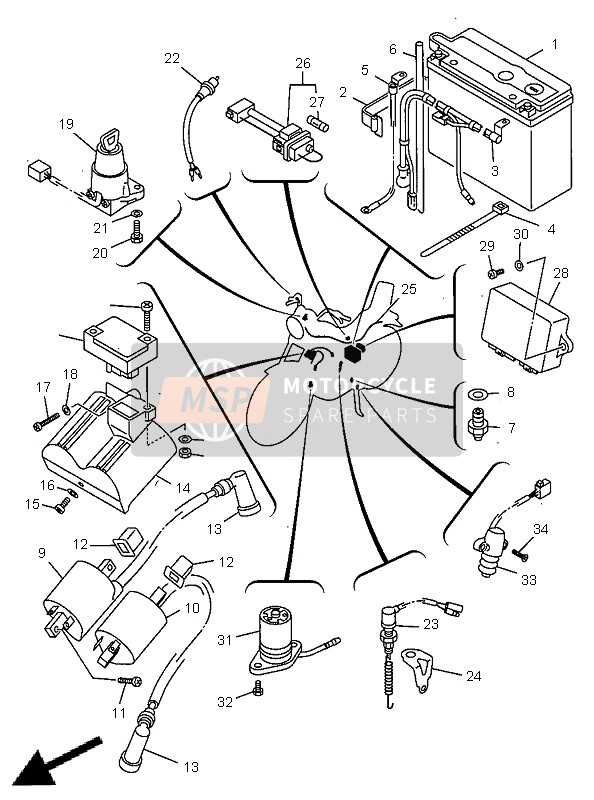 1FK825390000, Stutze, Stoppschalter, Yamaha, 1