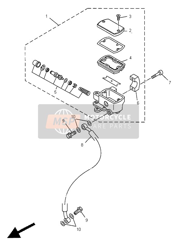 Yamaha XVS650 DRAGSTAR 1998 Front Master Cylinder for a 1998 Yamaha XVS650 DRAGSTAR