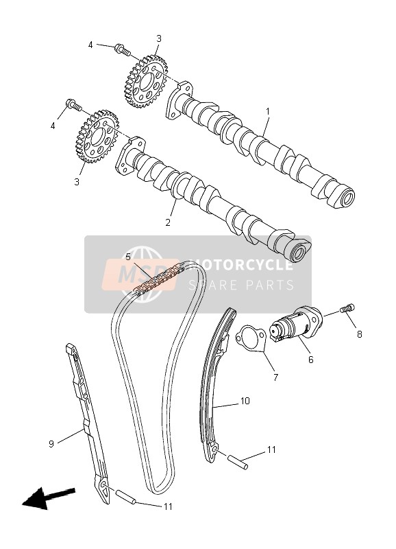 20S121800000, Arbre A Cames Comple, Yamaha, 0