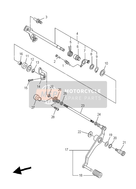 Yamaha XJ6N 2009 Shift Shaft for a 2009 Yamaha XJ6N