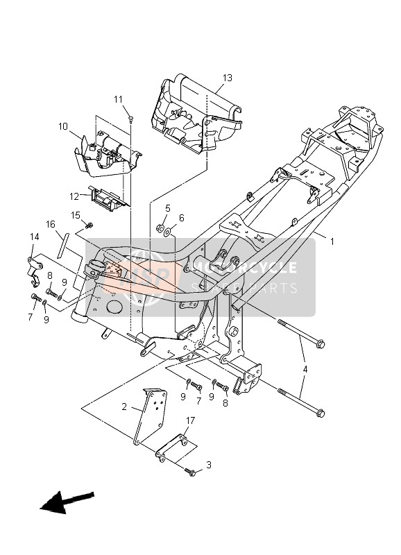 Yamaha XJ6N 2009 Frame for a 2009 Yamaha XJ6N