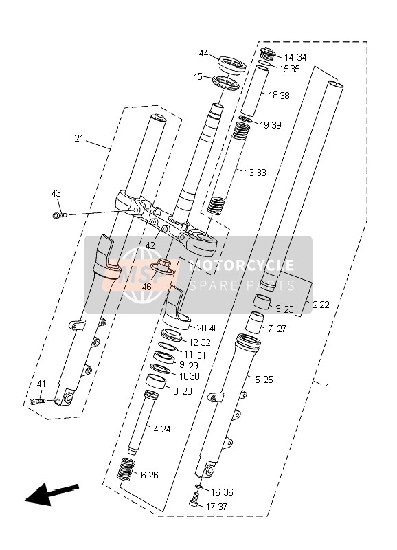 Yamaha XJ6NA 2009 Front Fork for a 2009 Yamaha XJ6NA