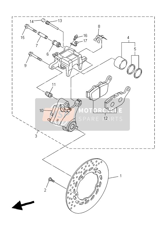 Yamaha XJ6NA 2009 BREMSSATTEL HINTEN für ein 2009 Yamaha XJ6NA