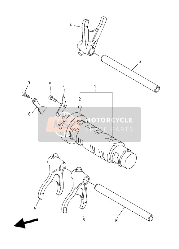 Yamaha XJ6SA DIVERSION 2009 Shift Cam & Fourchette pour un 2009 Yamaha XJ6SA DIVERSION