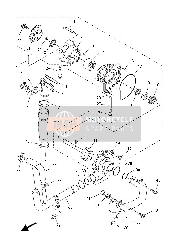 Yamaha FZ1-N 2012 Pompe à eau pour un 2012 Yamaha FZ1-N