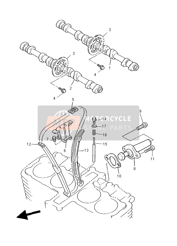 Yamaha XJR1300 2009 NOCKENWELLE & STEUERKETTE für ein 2009 Yamaha XJR1300