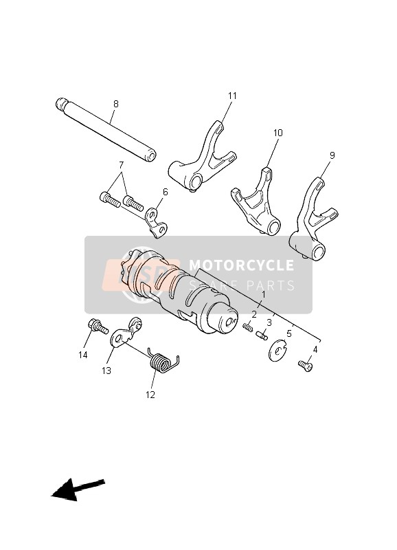 Yamaha XJR1300 2009 Leva de cambio & Tenedor para un 2009 Yamaha XJR1300