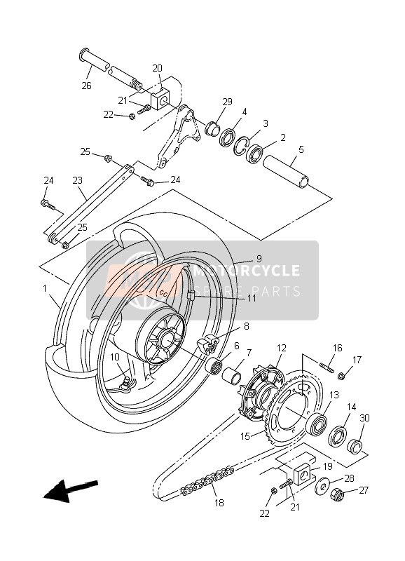 Yamaha XJR1300 2009 Rueda trasera para un 2009 Yamaha XJR1300