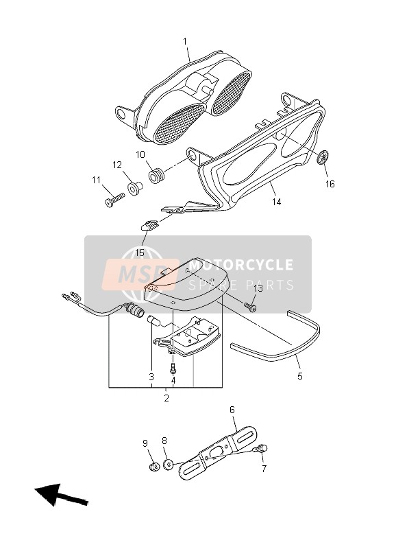 Yamaha XJR1300 2009 RÜCKLICHT für ein 2009 Yamaha XJR1300