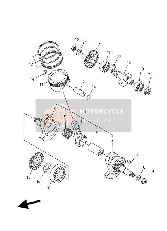 Yamaha XT660R 2009 Crankshaft & Piston for a 2009 Yamaha XT660R