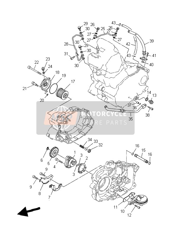 Yamaha XT660R 2009 Pompa dell'olio per un 2009 Yamaha XT660R