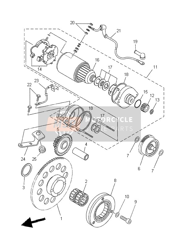 Yamaha XT660R 2009 Starter Clutch for a 2009 Yamaha XT660R