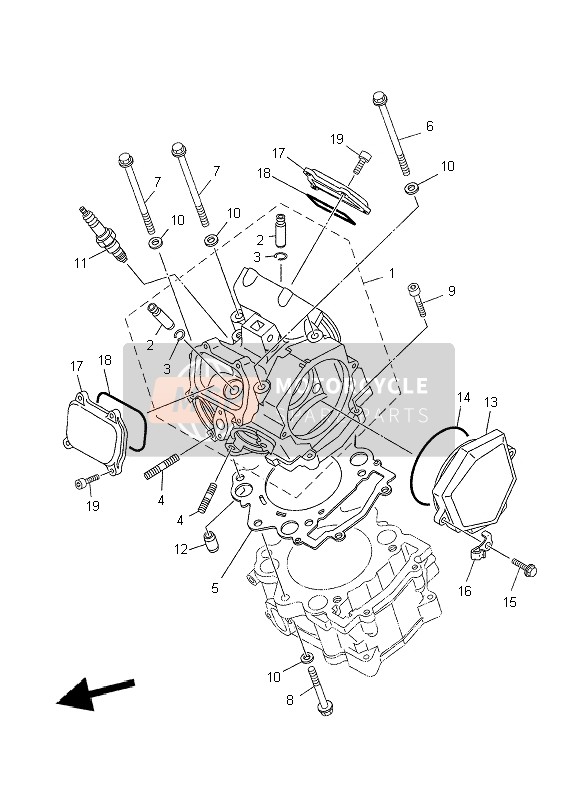 Yamaha XT660X 2009 Cylinder Head for a 2009 Yamaha XT660X