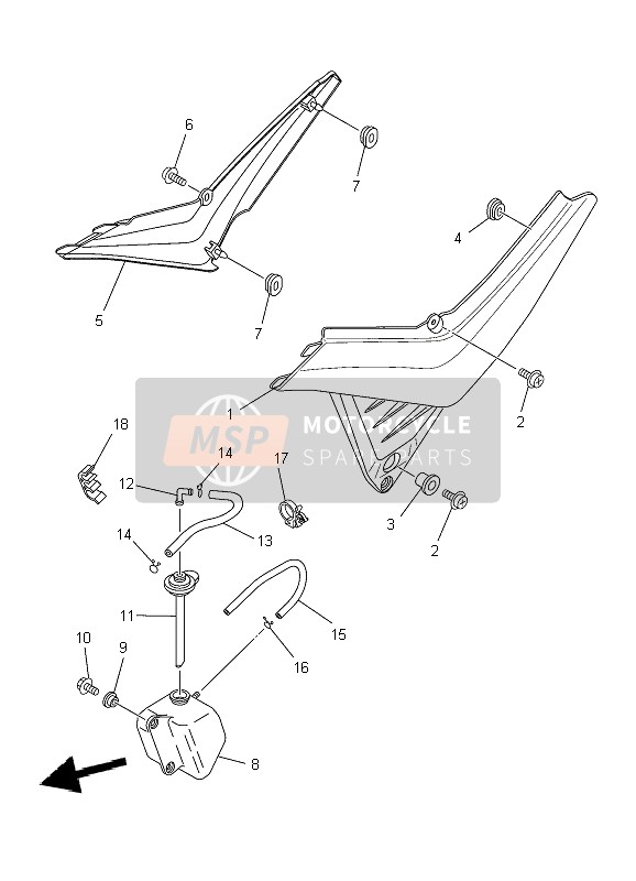 Yamaha XT660X 2009 Side Cover for a 2009 Yamaha XT660X